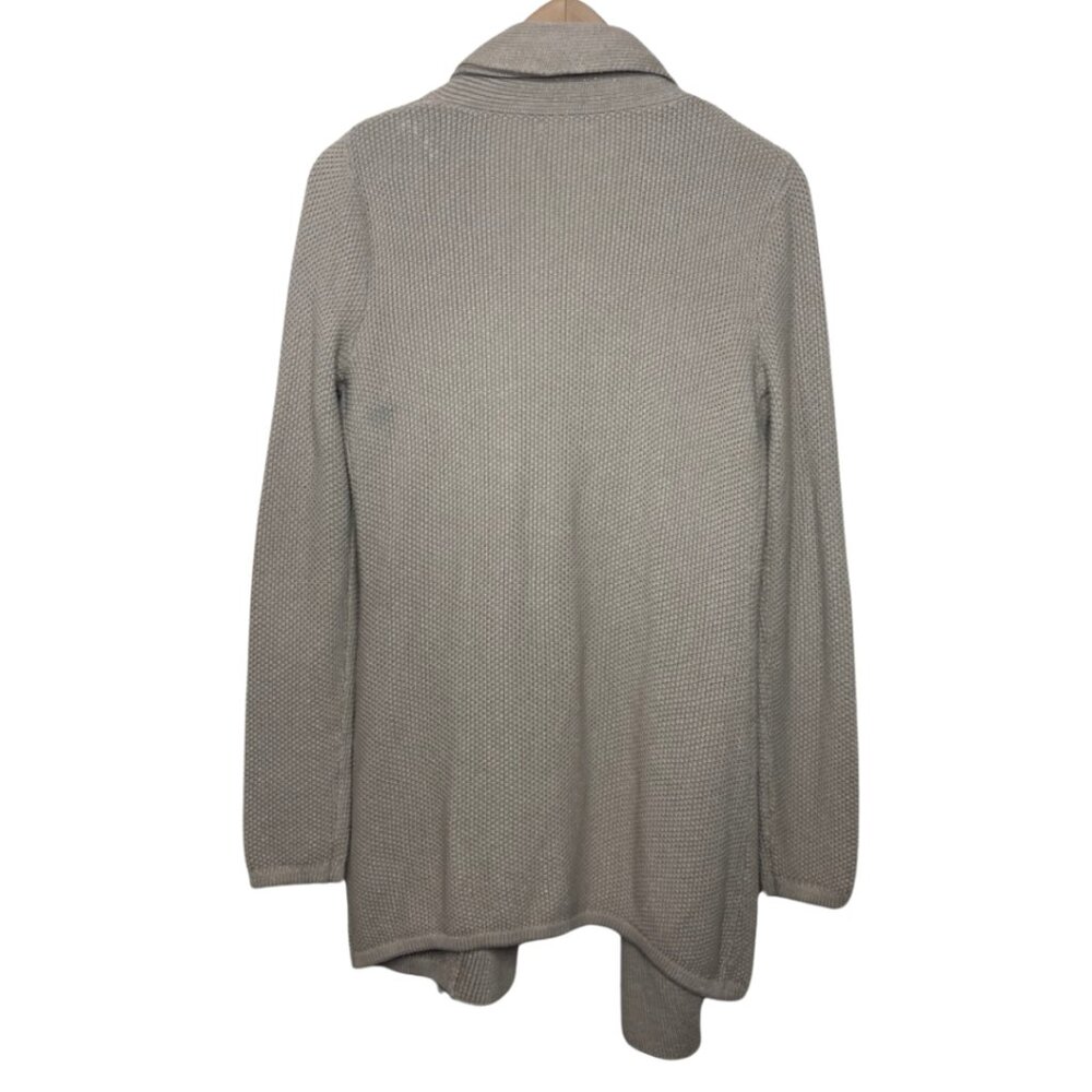 GRAIN DE MALICE (GDM) | Tan with Metallic Stitch Open Front Cardigan | Size M - Picture 6 of 12